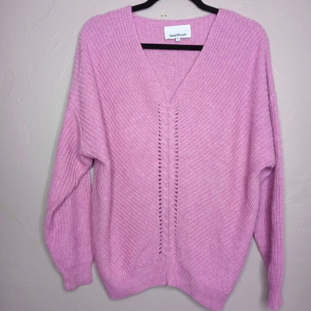 Heartloom Light Purple V Neck Sweater